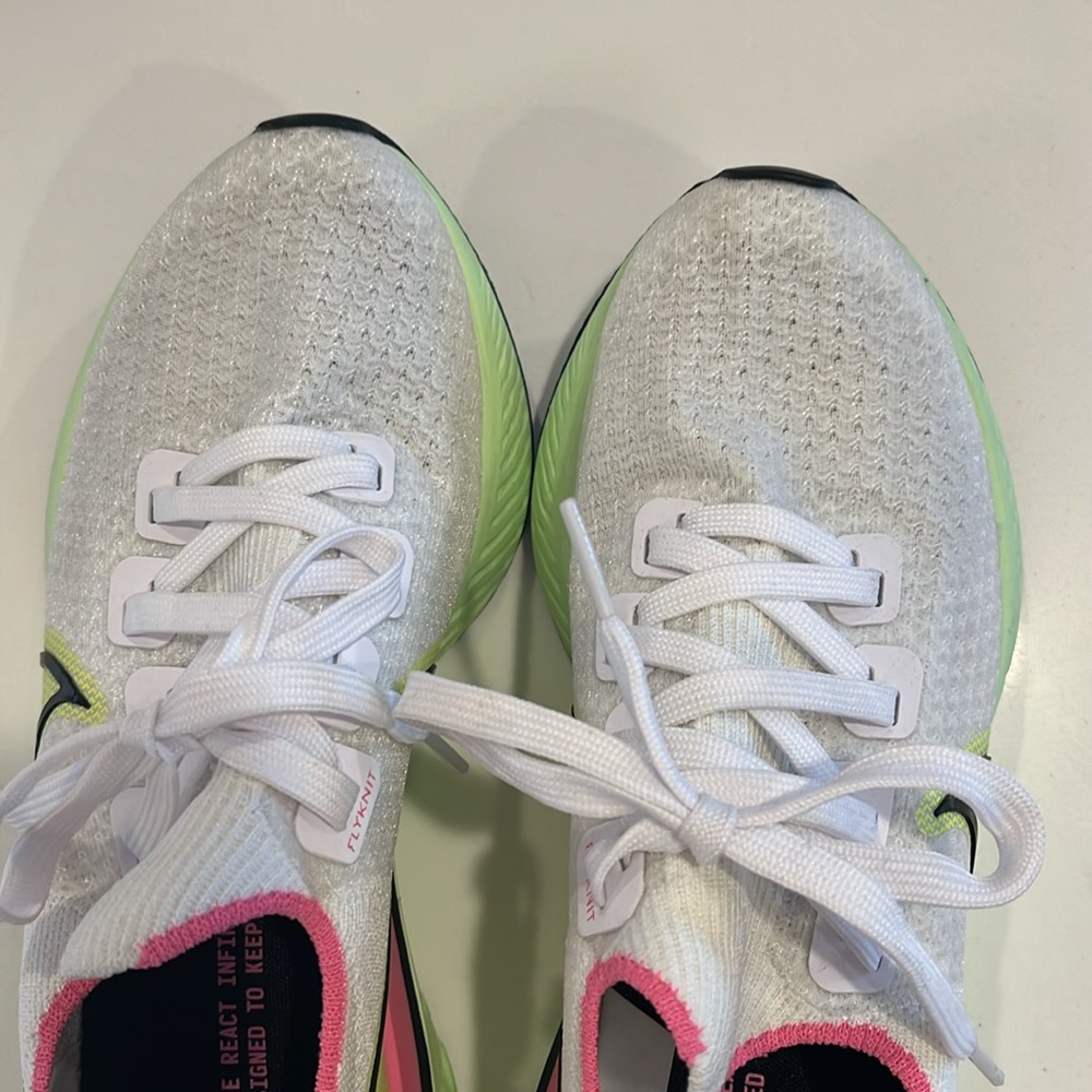 NIKE React Infinity Flyknit running shoes.  Women’s size 7.5. Volt pink glow. - Picture 12 of 12